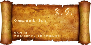 Kompanek Ida névjegykártya